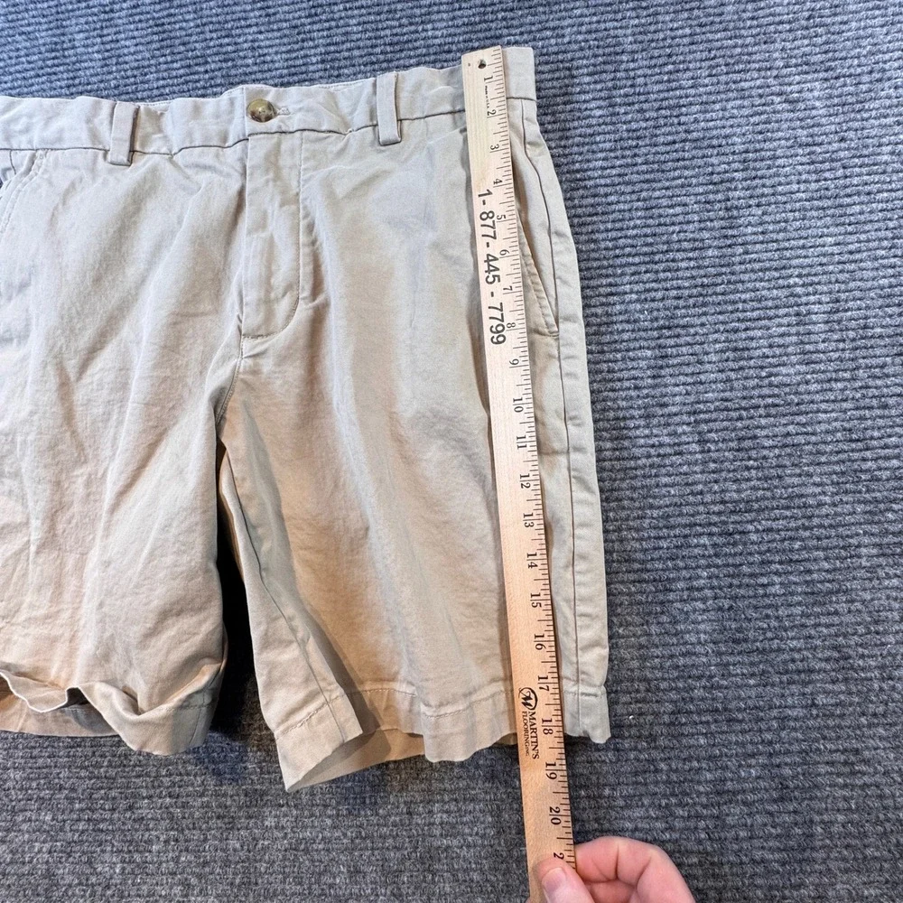 Vineyard Vines Mens 32‎ Khaki Tan Chino Shorts Flat Front 9 Inch Inseam Preppy